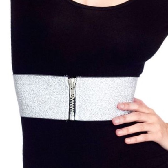 American Apparel Black Wide Elastic Zipper Belt - Picture 7 of 7